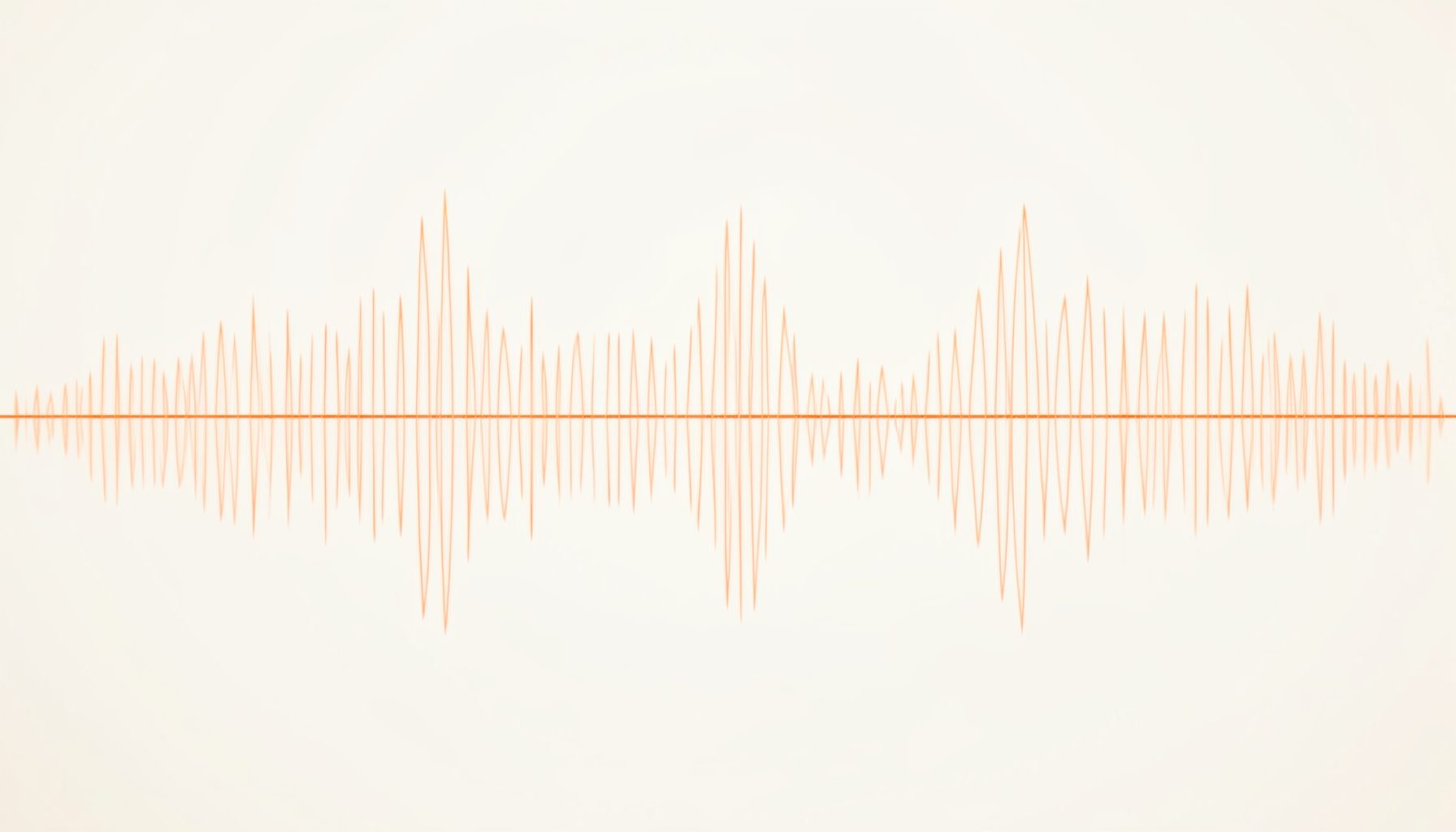 A clean, modern depiction of music waveforms on a soft off-white background with subtle orange accent lines, suggesting digital audio clarity